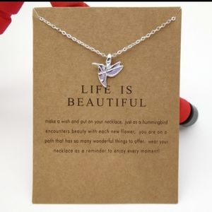 Life is Beautiful Hummingbird Necklace